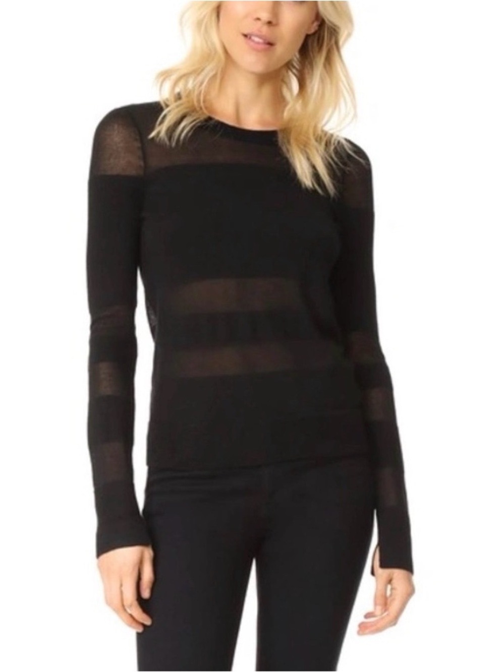 rag & bone Black Long-Sleeve Vivi Crew Sweater